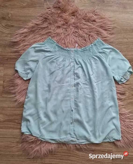 Błękitna lekka bluzka hiszpanka wiskoza 38 Kraków
