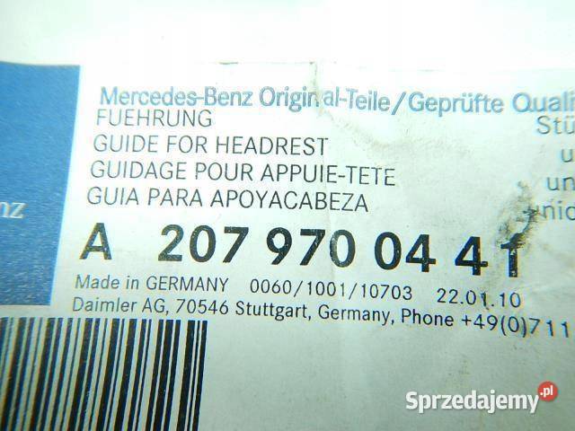 PROWADNICA ZAGŁÓWKA MERCEDES W207 W204 ORGINAŁ