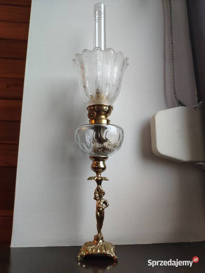 Stara mosiężna lampa naftowa BACCARAT XIX w n77