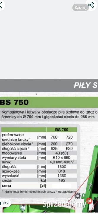 Piła przecinarka stotowa do Silikatu Porothermu Końskie