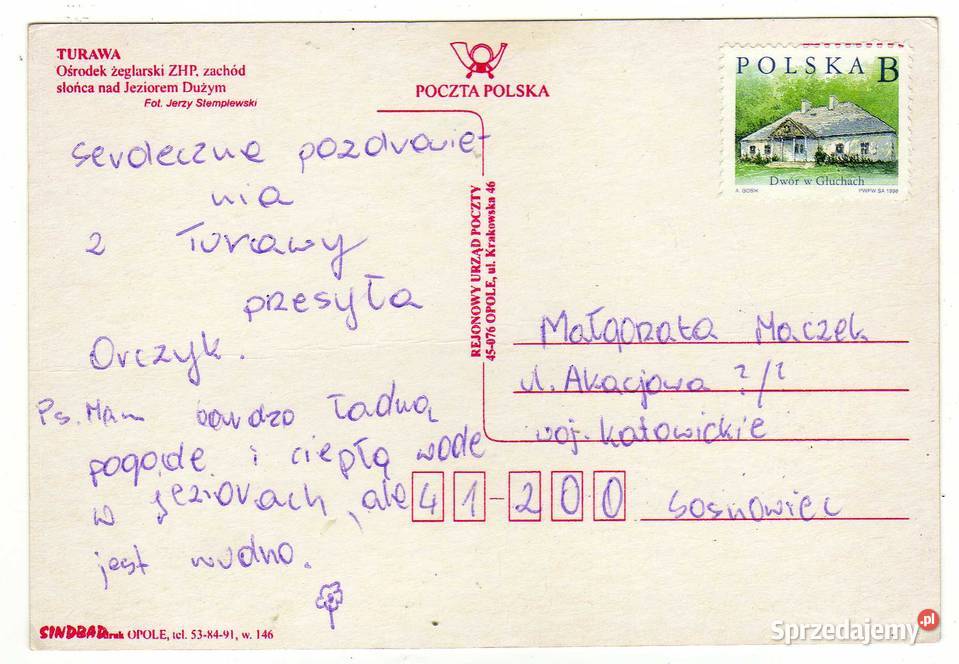 TURAWA OŚRODEK ZHP POCZTÓWKA POCZTA POLSKA świętokrzyskie Krynki