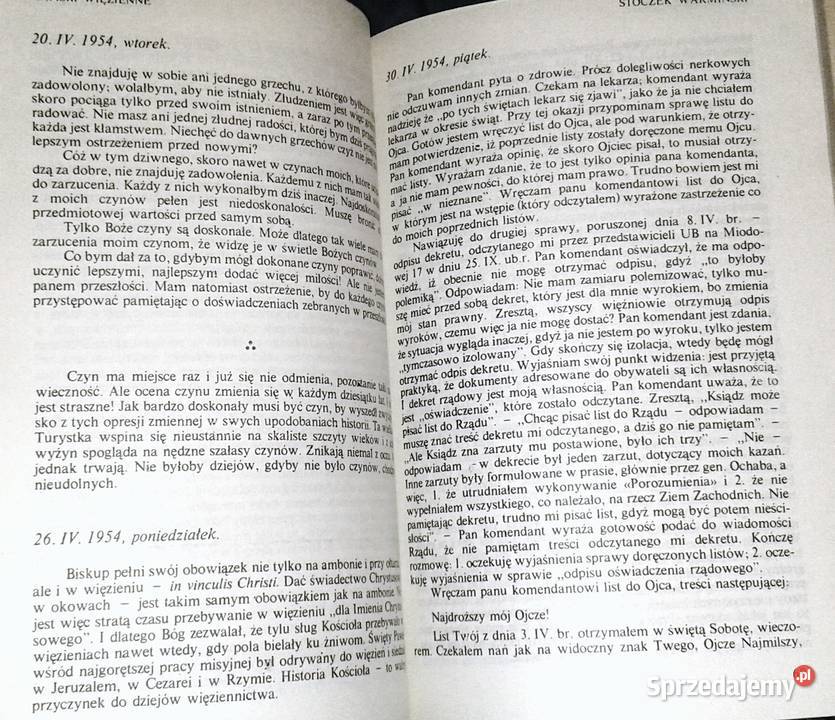 Zapiski więzienne Stefan Wyszyński Rok wydania 1982 Chełm