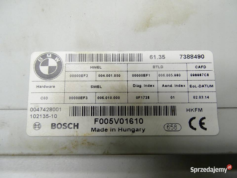MODUŁ STEROWNIK KLAPY BAGAŻNIKA BMW F31 7388490 osobowe sprzedam