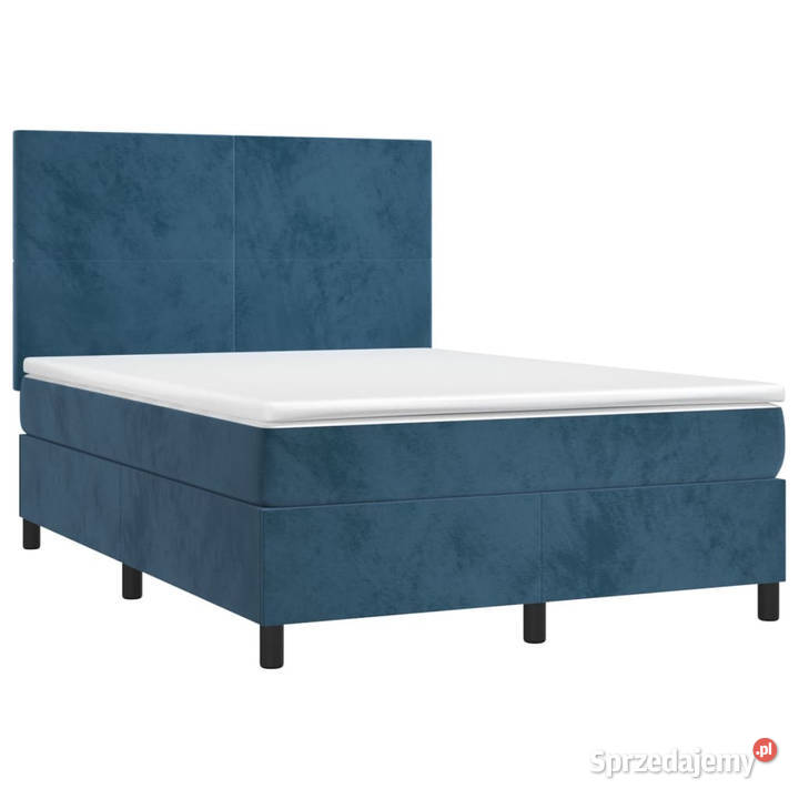 Łóżko kontynentalne materac i LED niebieski 128cm Warszawa