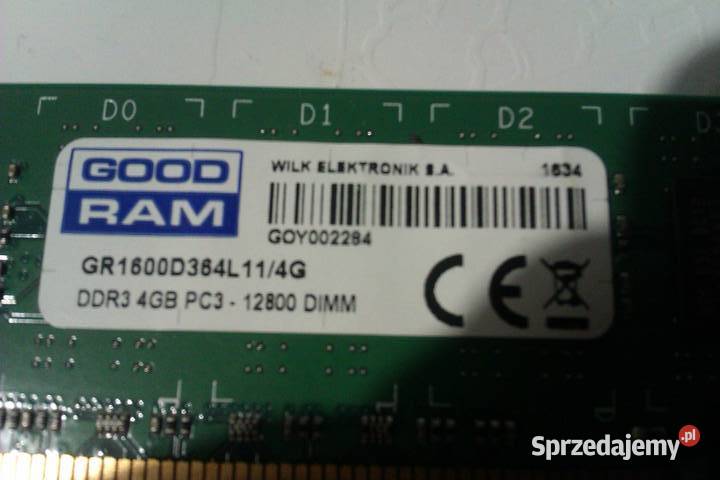 Goodram DDR3 1600MHz CL11 4GB x 2 Pamięci Warszawa