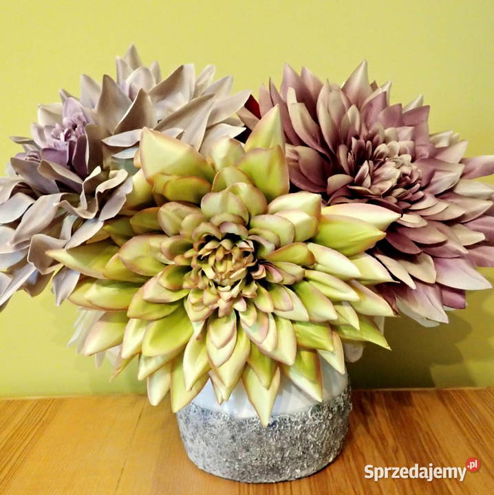 Kwiaty sztuczne Dalia XXL główki wyrobowe 28 Dekoracje i ozdoby śląskie Siewierz