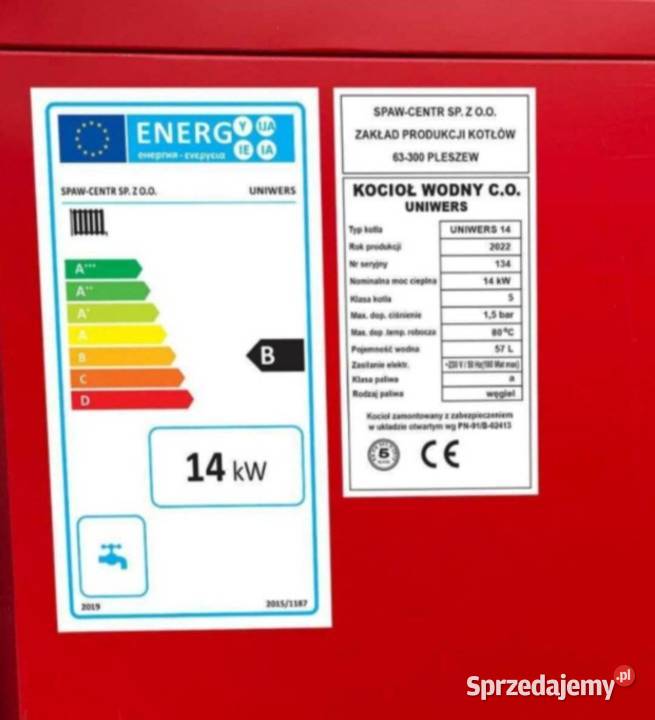 Kocioł 14kw na drewno i węgiel uniwersalny Pleszew sprzedam