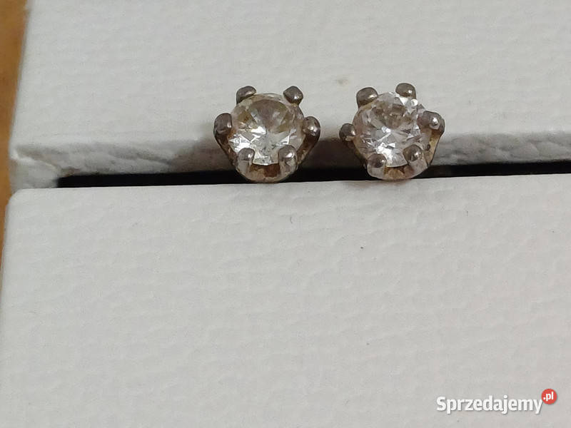 Srebrne kolczyki z cyrkonią
