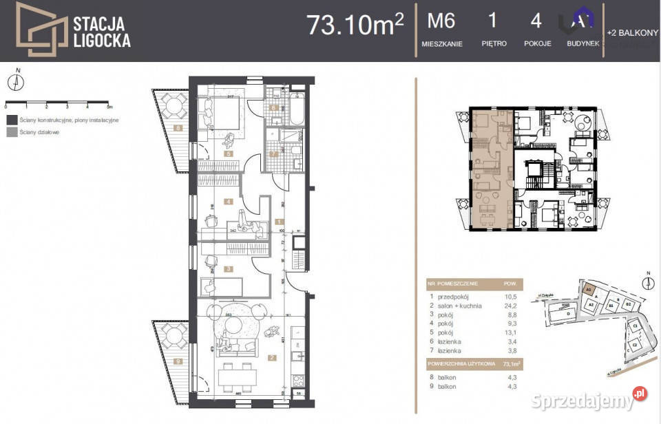 sprzedaży mieszkania 731 metrów 4 pokoje Katowice