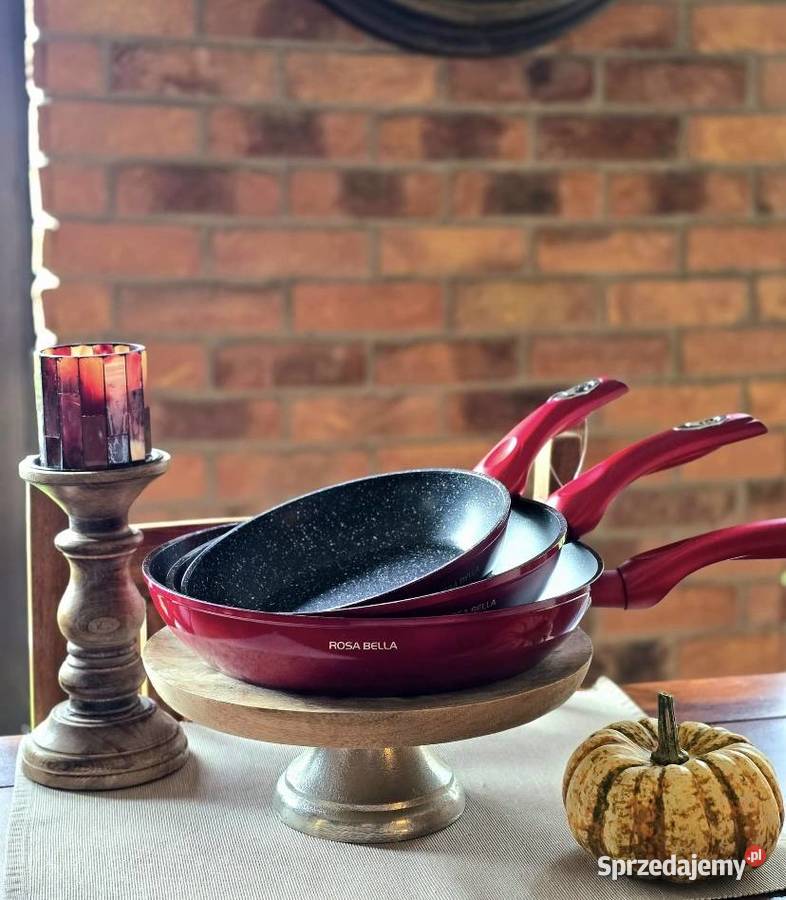 139 Patelnie Bella Rosa 3 sztuki czerwone