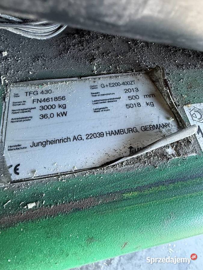 Wózek JUNGHEINRICH TFG 430 3TONY super stan lubelskie Biłgoraj