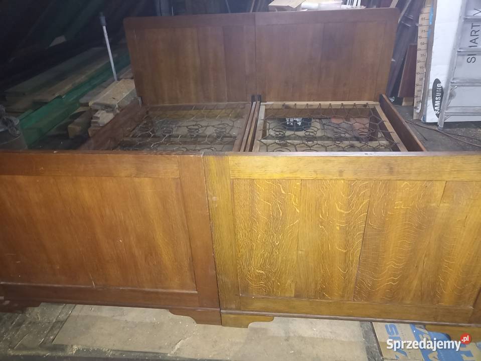 Łóżko małżeńskie drewniane antyk 0cm Dębica sprzedam