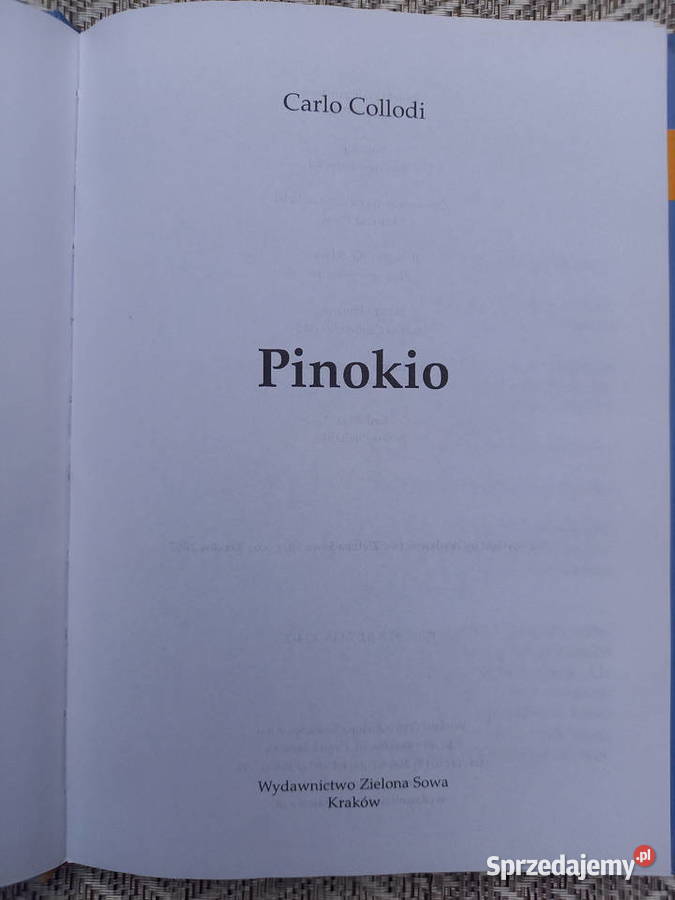 Pinokio Carlo Collodi Zielona Sowa lektura Bajki i wierszyki Małkinia Górna