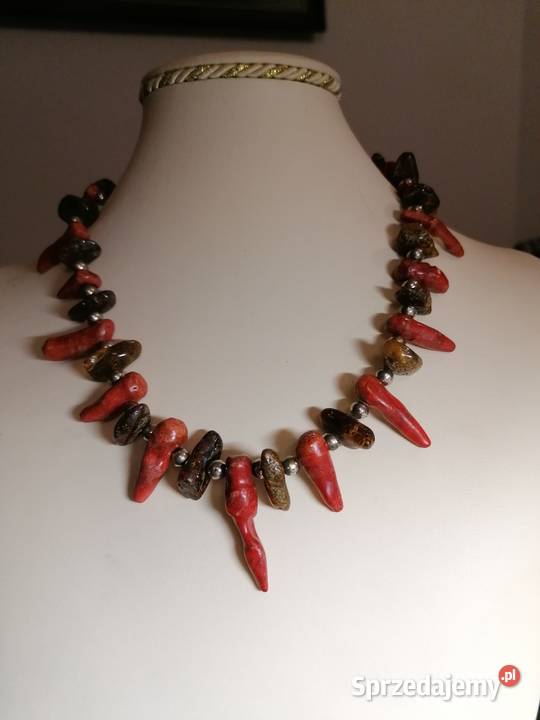 Naszyjnik bursztyn koral korale podlaskie sprzedam