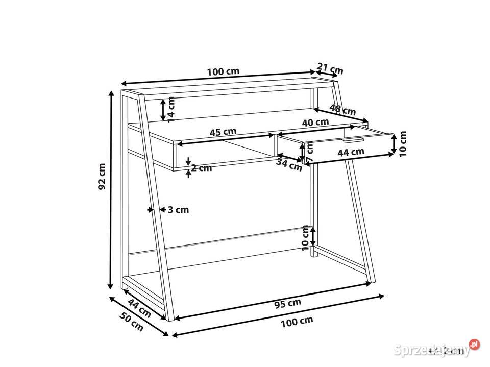 Biurko Jasnobrązowy 100 50 ze schowkiem Świdnica sprzedam