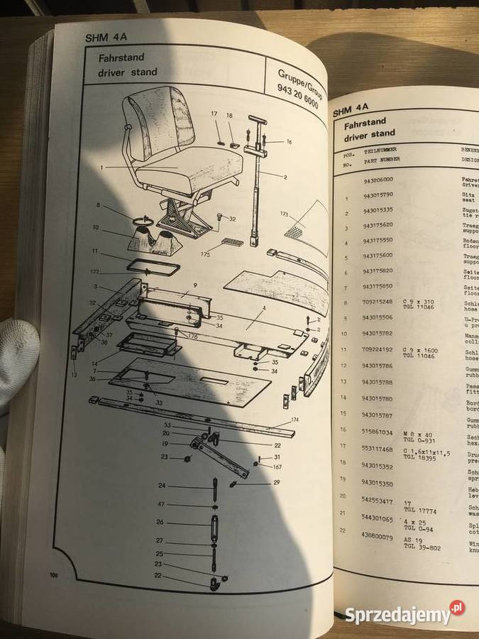 MOTORGRADER SHM 4A ERSATZTEILLISTE SPARE PARTS z Antykwariat Łęczyca