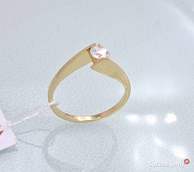 20Pierścionek r20 Złoty pr585 classic z jednym Poznań