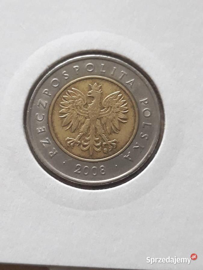 5 Złotych 2008 najmniejszy nakład 2 H wielkopolskie Konin