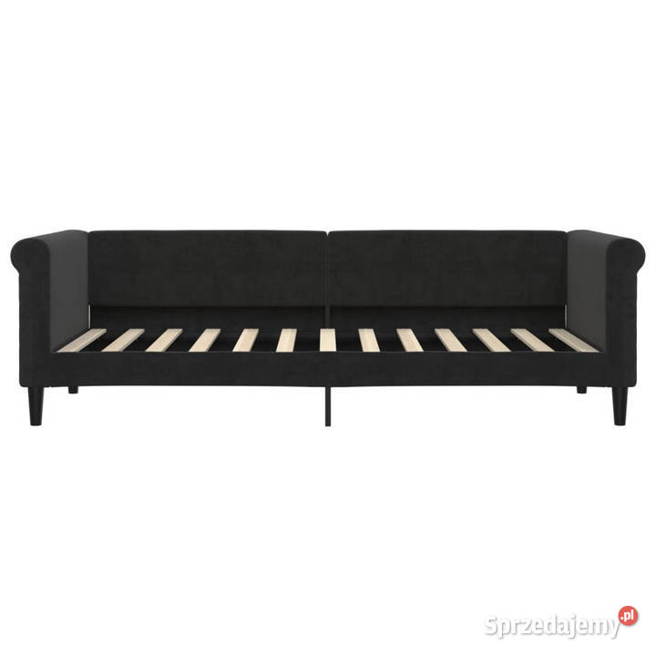 Sofa rozsuwana z szufladami czarna aksamit Warszawa
