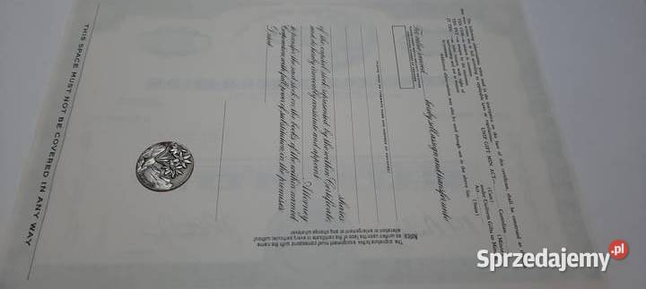 certyfikat akcji usa 5 Warszawa