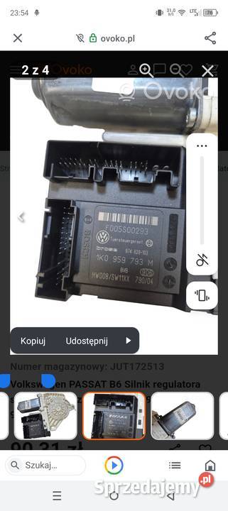 Passat B 67 szyby drzwi mechanizmy z silnikami Rok produkcji 2007 Myszków