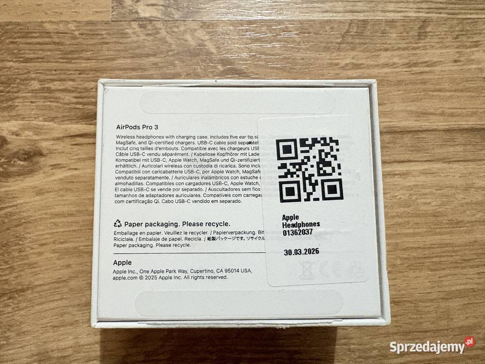 Słuchawki bezprzewodowe AirPods Pro 3 ANC Apple Pozostałe