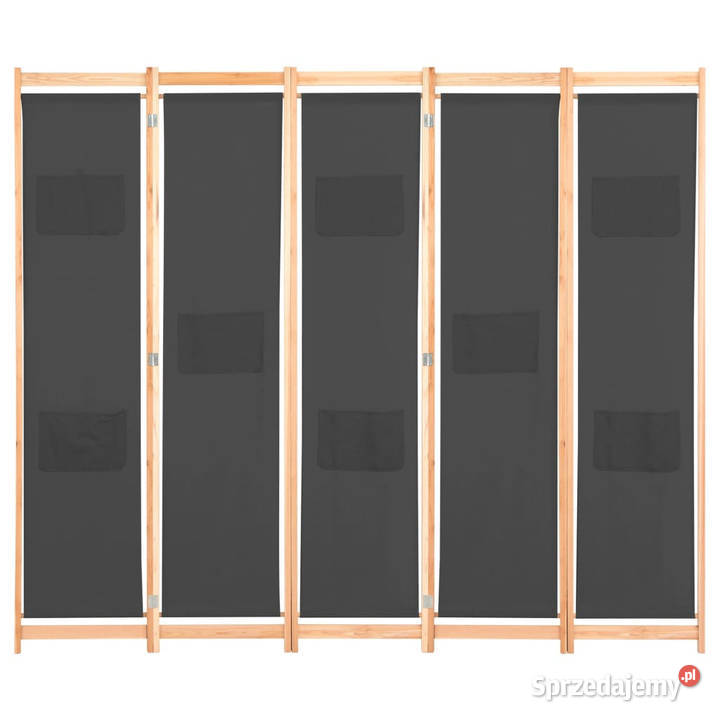 Parawan 5panelowy szary 200 x 170 x 4 tkanina Warszawa