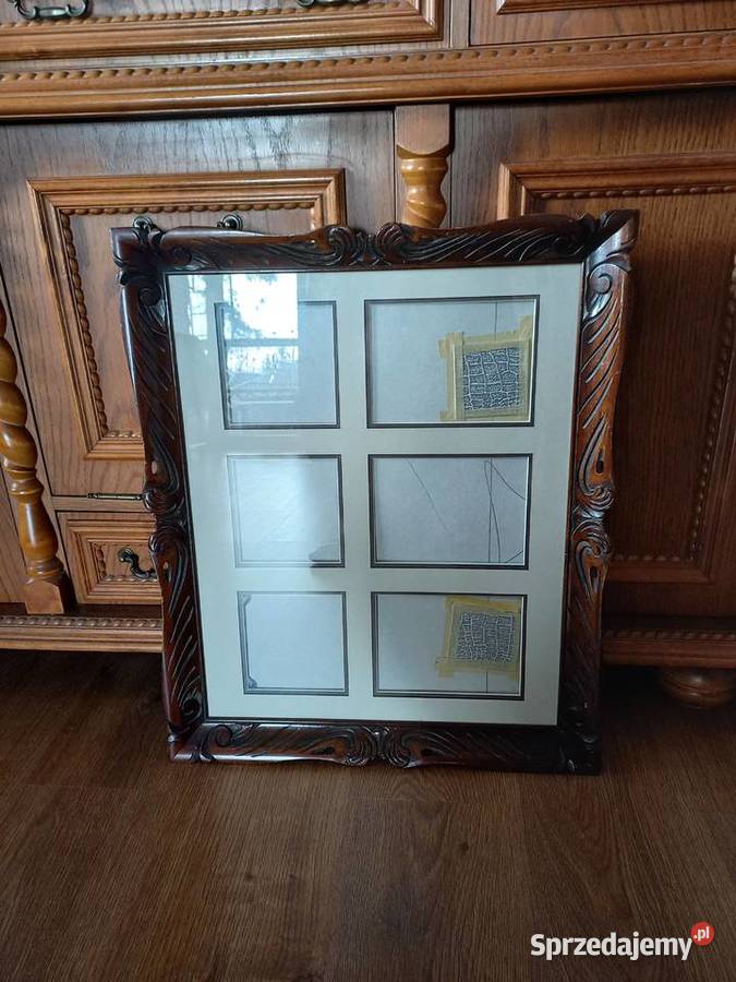 Drewniana rzeźbiona rama do lustra Lipno