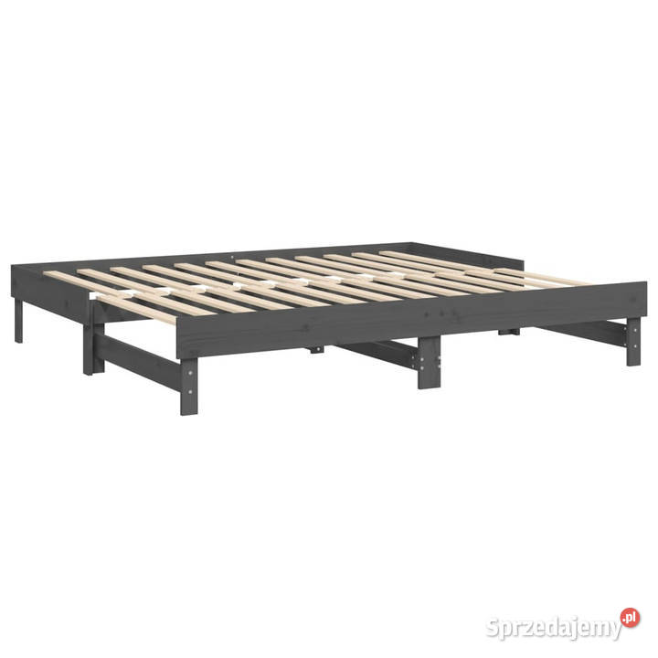 Łóżko rozsuwane szare 2x80x200 lite drewno 33cm sprzedam