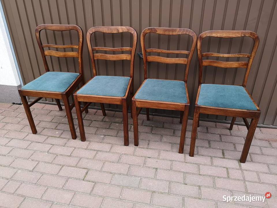 Krzesła ARTDECO Stare Antyk Komplet 4 Sztuki Swarzędz