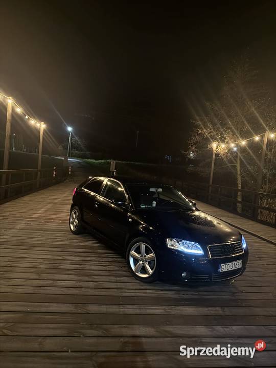 Audi A3 8P 20 FSI 2004 Czarna 6 biegów LED 170KM Opalenie