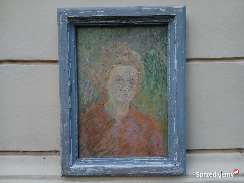 Stary portret obraz kobieta socrealizm 1948 sprzedam