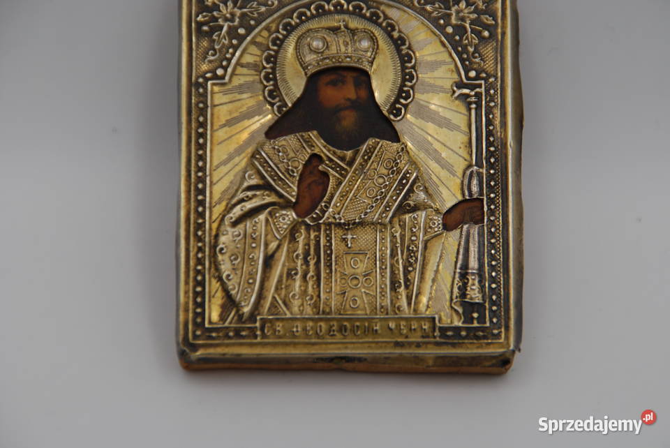 Rosyjska miniatura ikona srebro 875 XIX wiek Poznań sprzedam