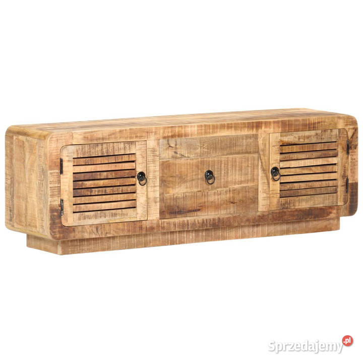 Szafka pod TV 120x30x40 surowe drewno mango RTV