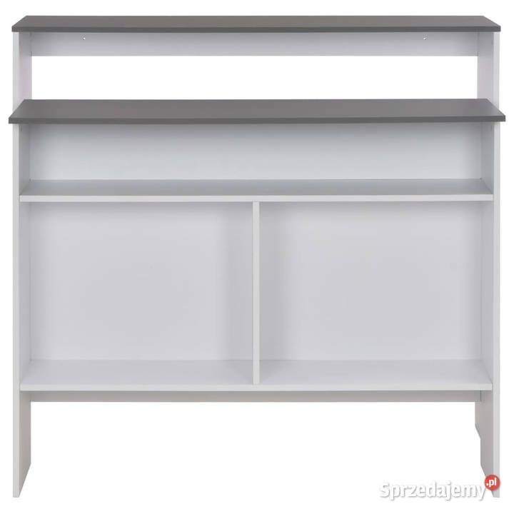 Stół barowy z 2 blatami białoszary 130 x 40 x