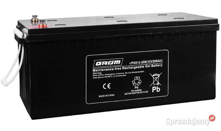 Akumulator żelowy GROM 12V 200Ah LPGS12200 Części i akcesoria