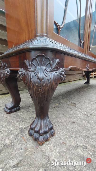 Kredens serwantka witryna chippendale rzeźbienia