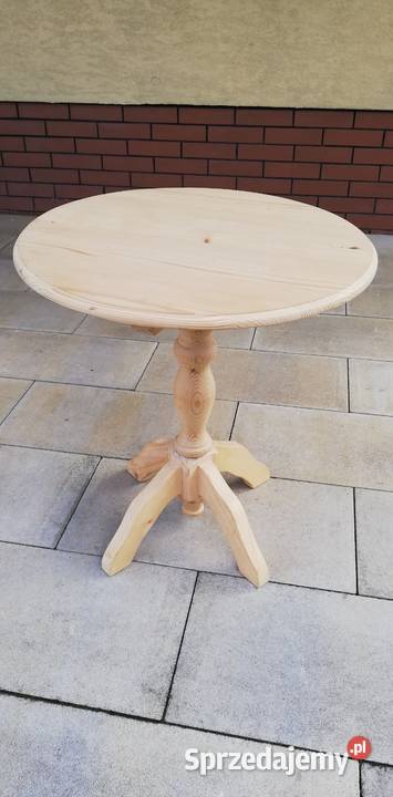 Stolik drewniany okrągły kawowy sosnowy sprzedam