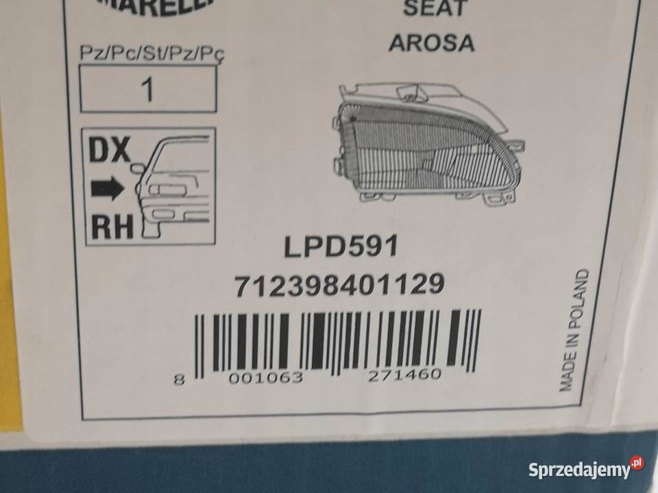 LAMPA PRAWY PRZÓD SEAT AROSA 19972004 NOWA osobowe sprzedam