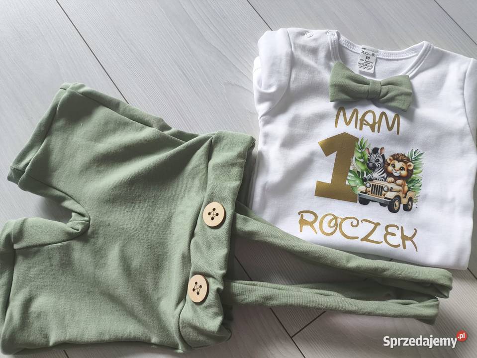 Pistacjowy komplet mam roczek safari zielony Głogówek
