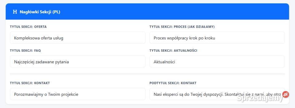 Szybki CMS Landing Page SEO Zero baz danych Łódź