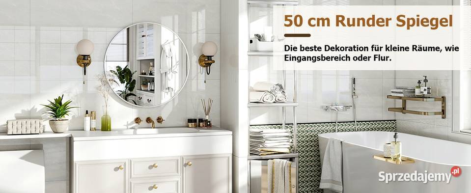 Lustro Koonmi ścienne koło rama metal 70 x 70 mm