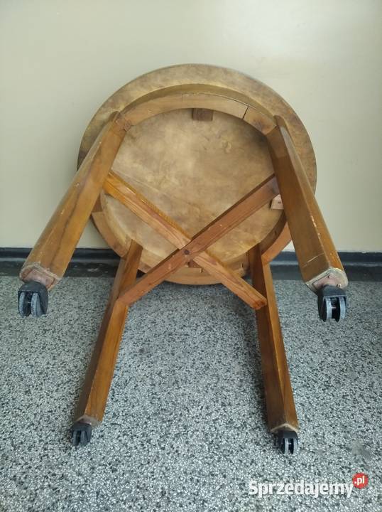 OKAZJA Stół Drewniany Stolik Okrągły Mały Zabrze