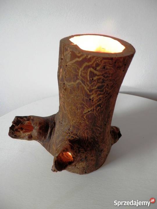 Lampa drewniana ręcznie wykonana6 pkt świetlnych odcienie brązowego Szczecinek