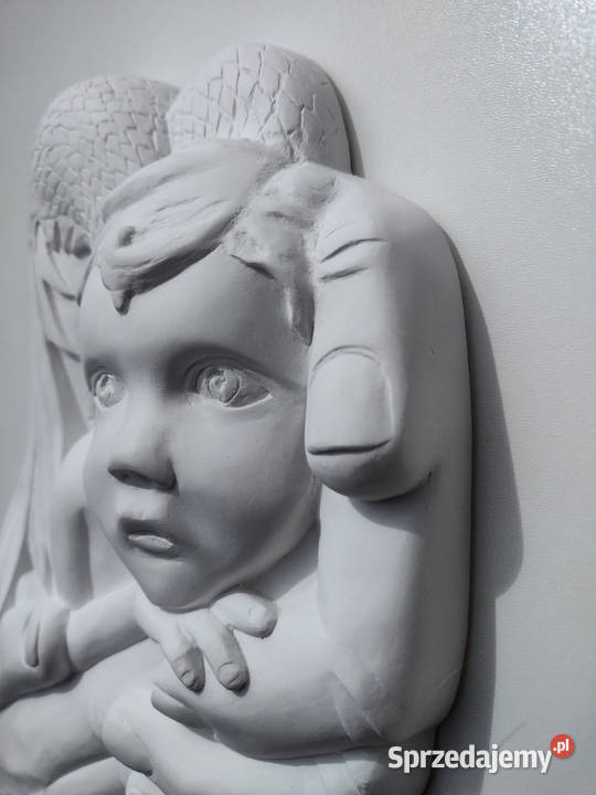 ANIOŁEK Płaskorzeźba FIGURKA ANIOŁ STRÓŻ Dziecko