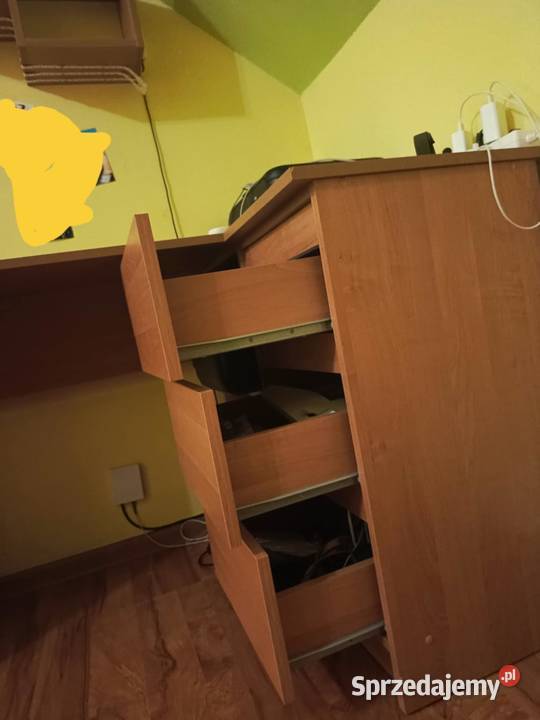 Biurko narożne z półką i oświetleniem LED Szalowa