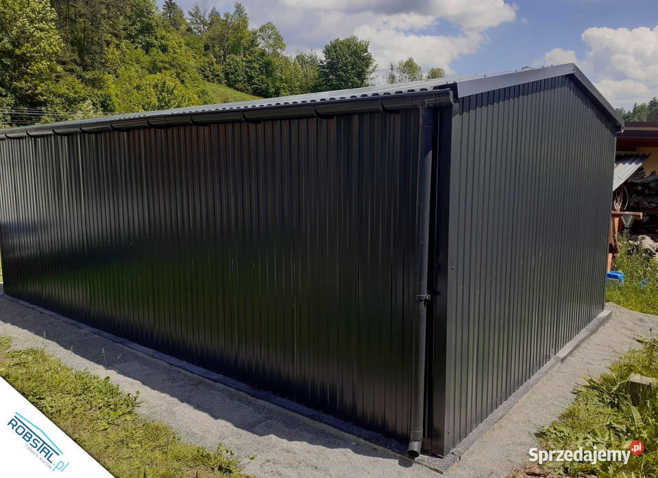 Garaż Blaszany Blaszak dwuspadowy 4x65m ciemny wielkopolskie