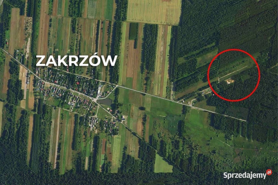 Działka budowlana 1000 m Zakrzów media polna