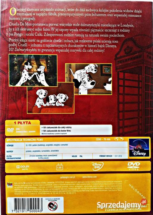 101 DALMATYŃCZYKÓW DISNEY Kalisz sprzedam