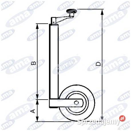Stopa z kołem 200mmnoga fi 48mmdł 575mm Sieradz